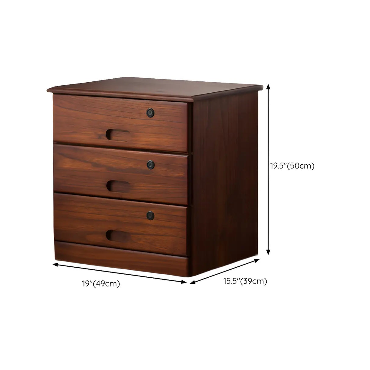 Traditional Brown Wood Locking Chest with Drawers Image - 25