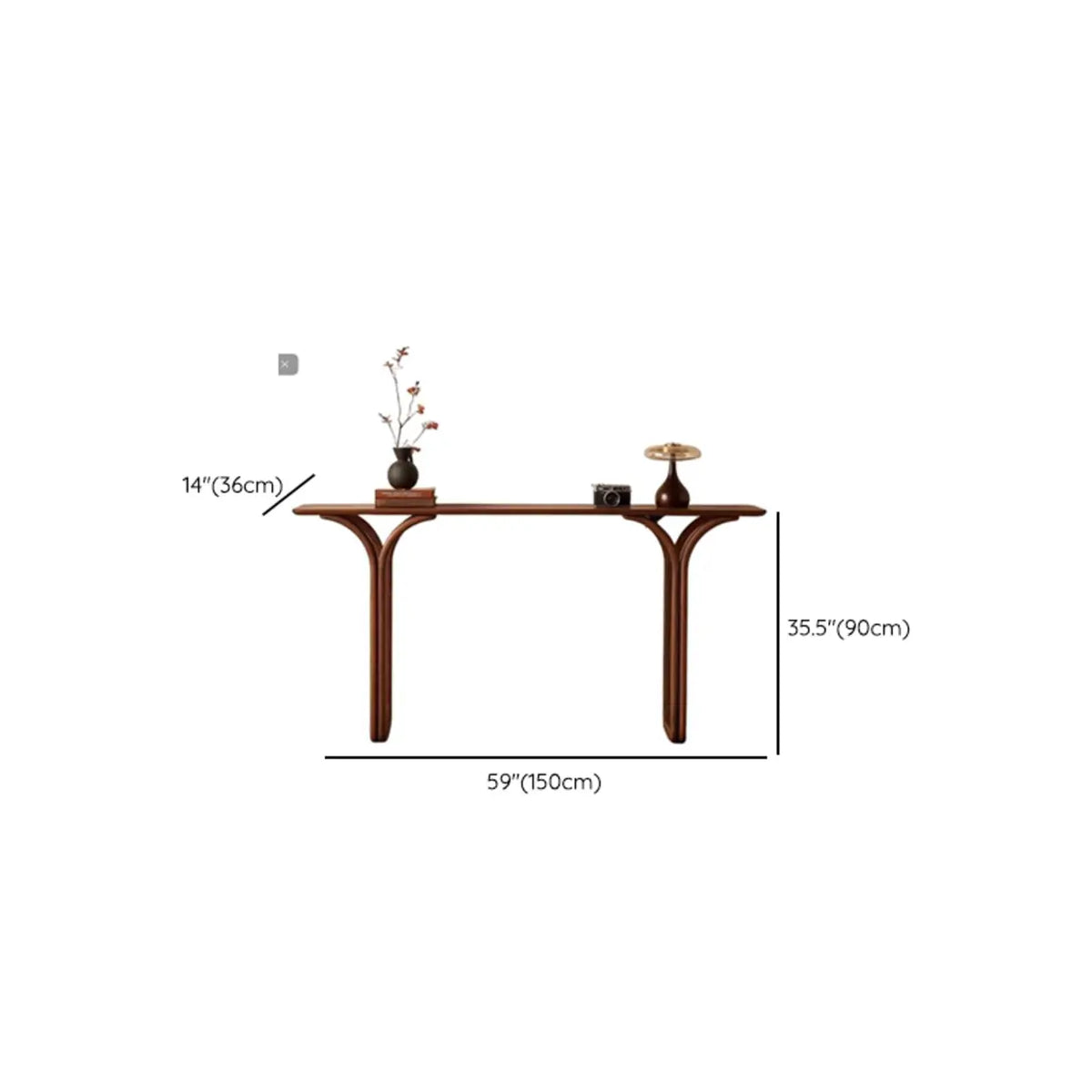 Traditional Brown Wood Rectangular Entryway Console Table Image - 14