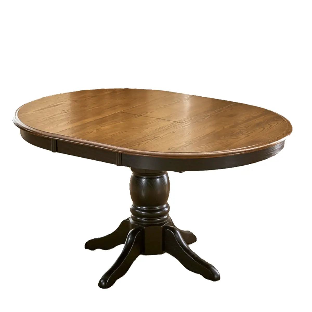 Traditional Circular Wood Dining Room Table Brown Extendable Image - 10