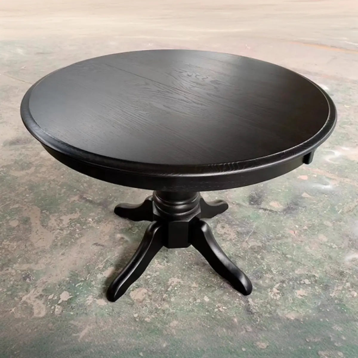 Traditional Circular Wood Dining Room Table Brown Extendable Image - 11