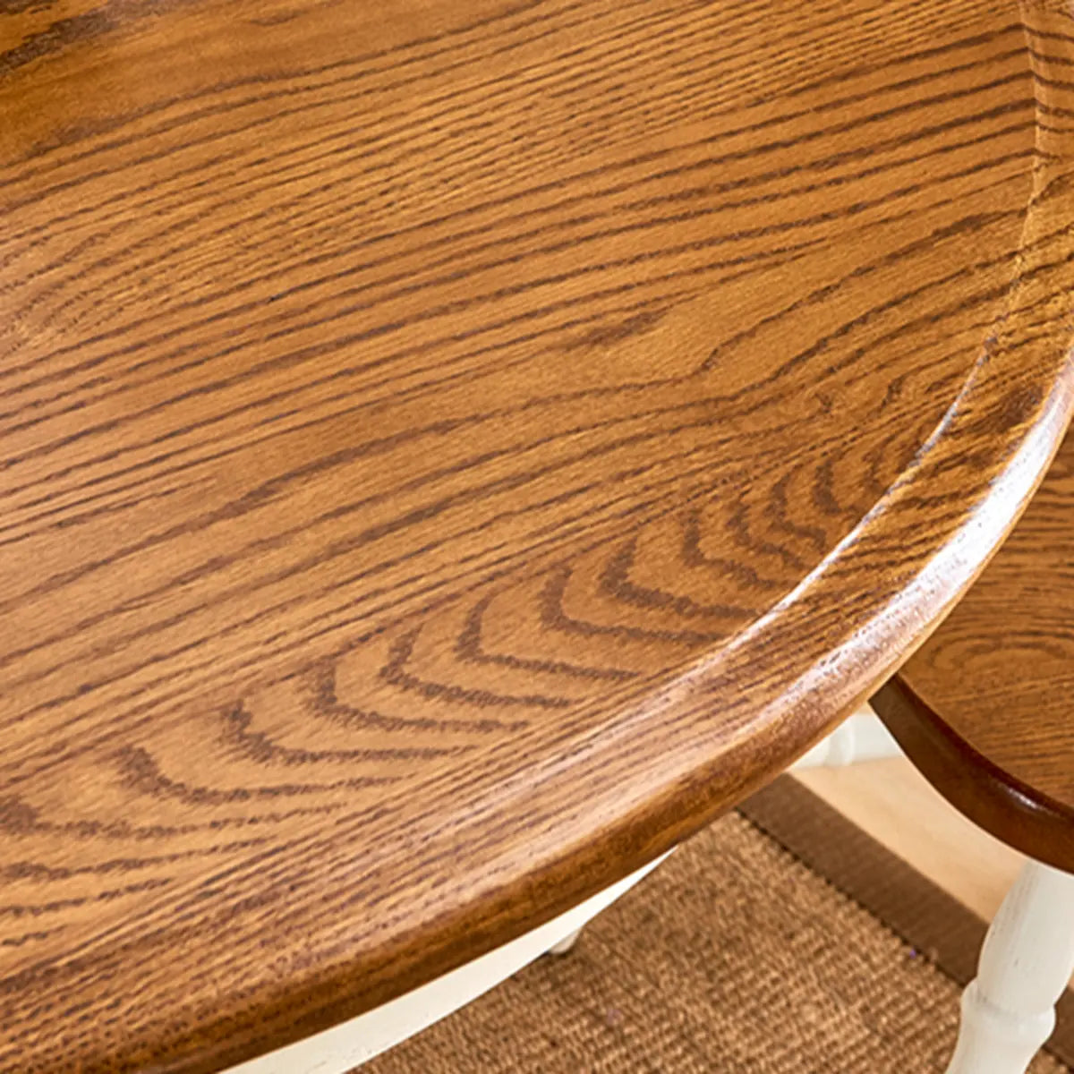 Traditional Circular Wood Dining Room Table Brown Extendable Image - 12