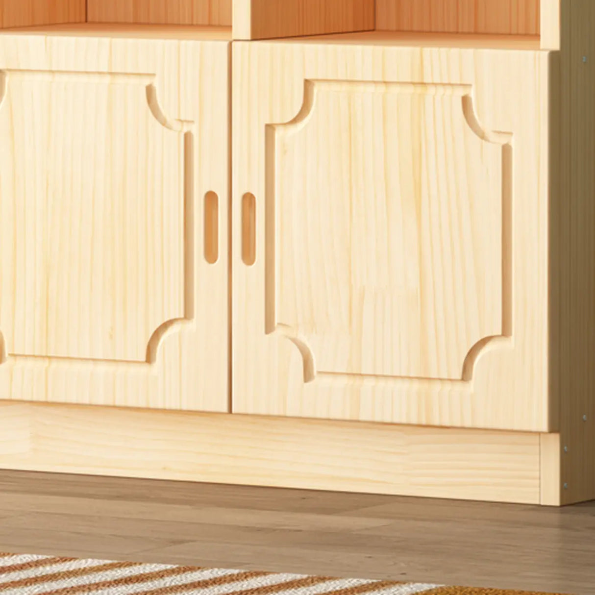 Traditional Closed Wood Vertical Oak Bookcase Image - 14