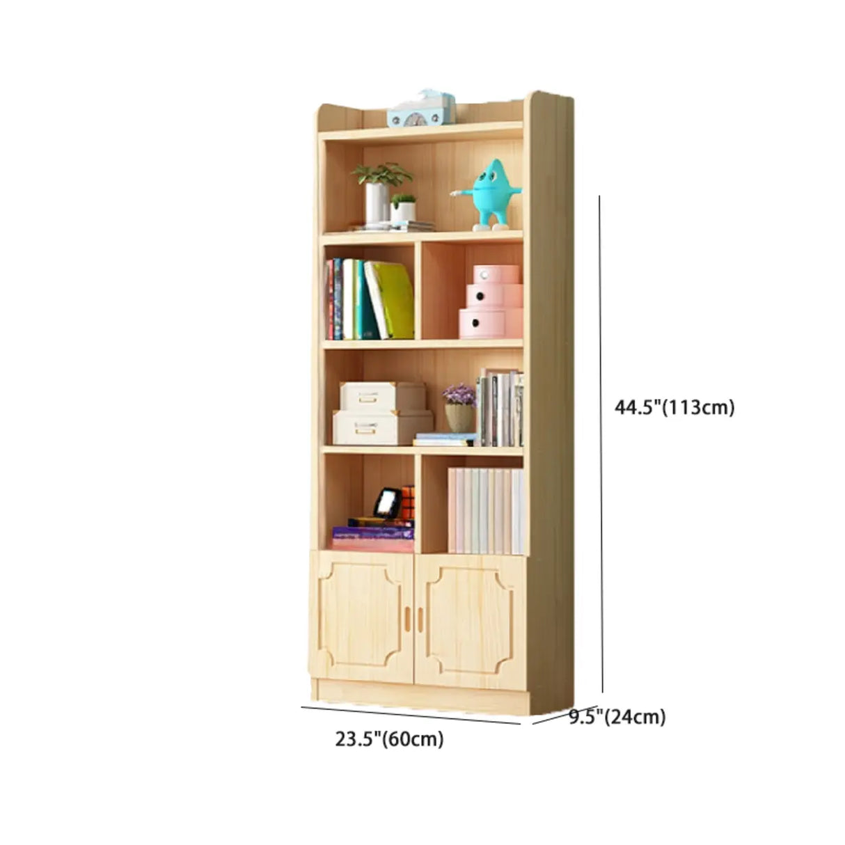 Traditional Closed Wood Vertical Oak Bookcase Image - 17