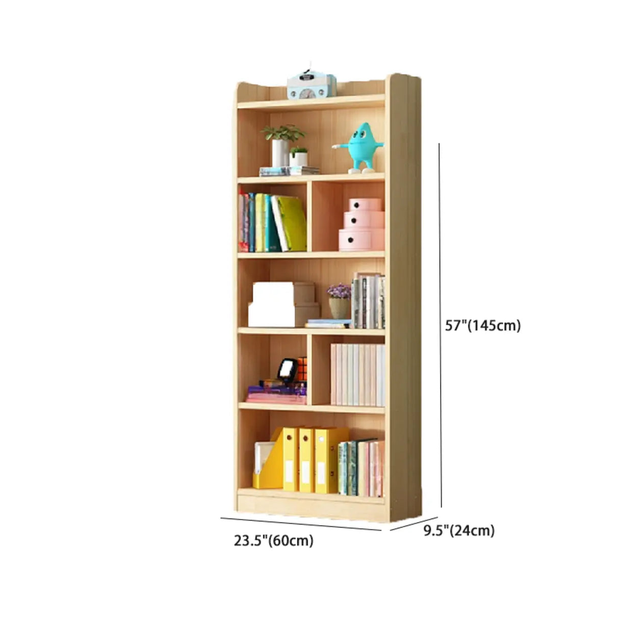 Traditional Closed Wood Vertical Oak Bookcase Image - 18