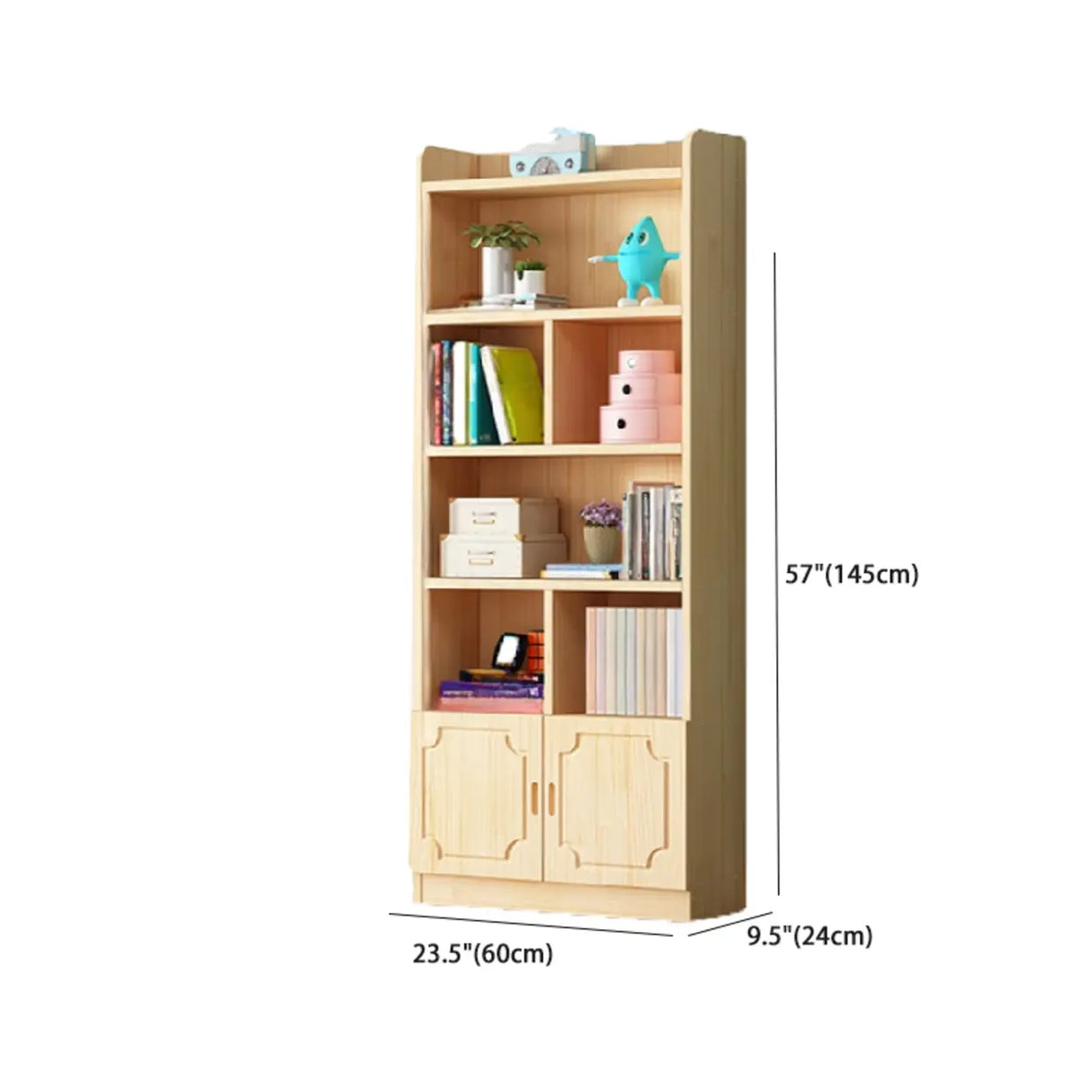 Traditional Closed Wood Vertical Oak Bookcase Image - 19