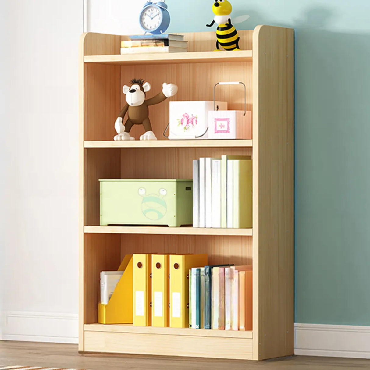 Traditional Closed Wood Vertical Oak Bookcase Image - 2