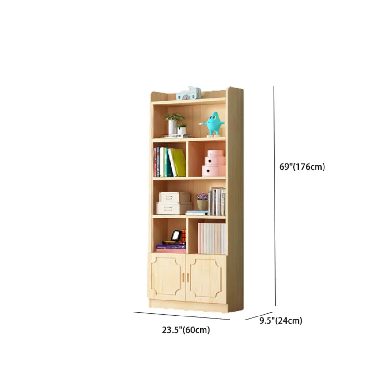 Traditional Closed Wood Vertical Oak Bookcase Image - 21