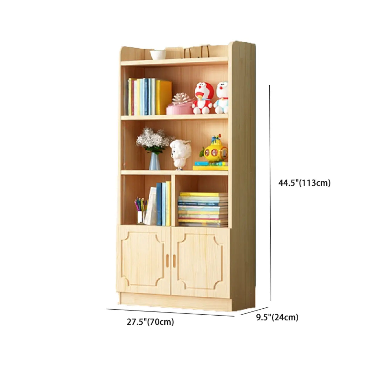 Traditional Closed Wood Vertical Oak Bookcase Image - 23
