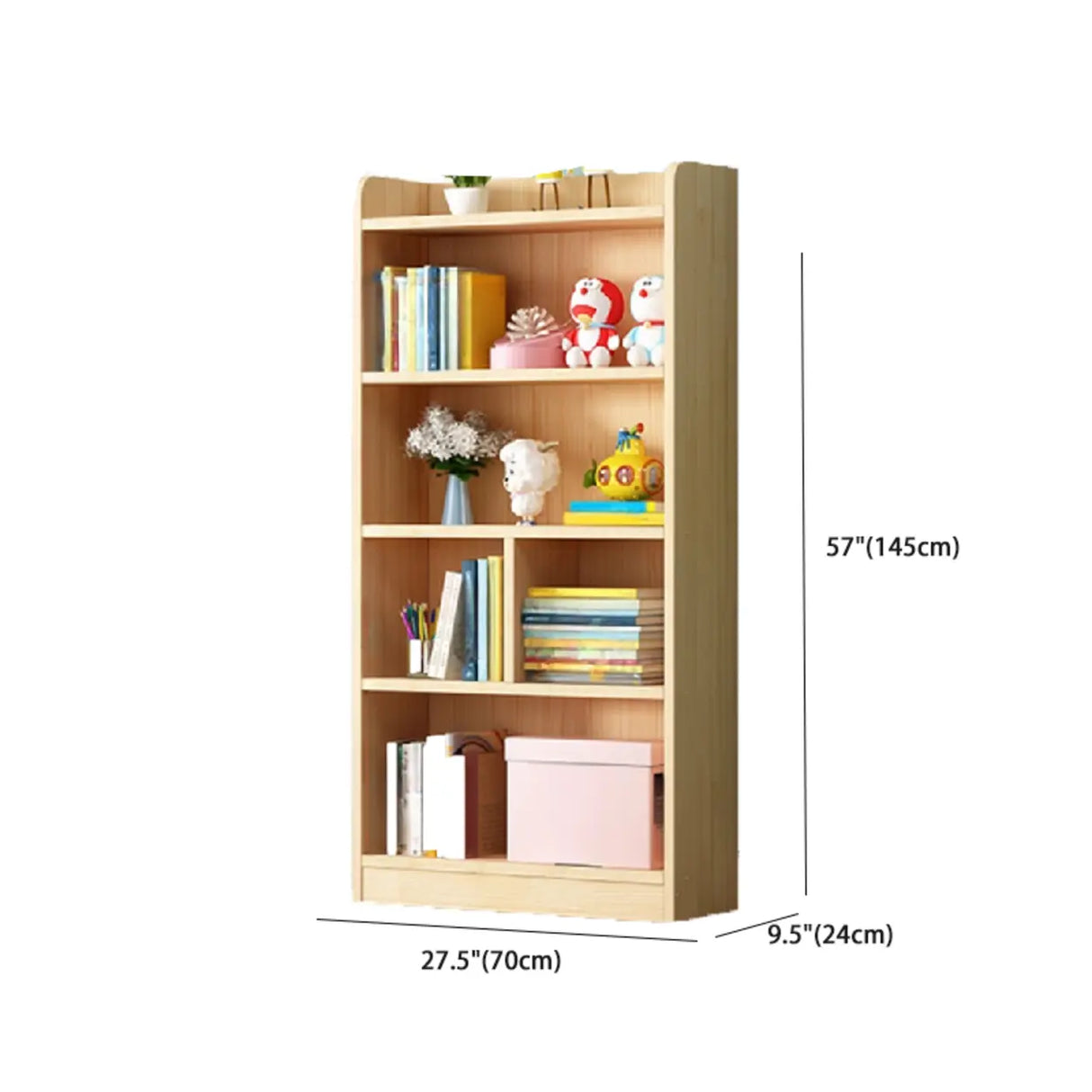 Traditional Closed Wood Vertical Oak Bookcase Image - 24