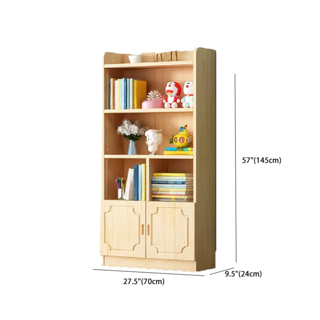 Traditional Closed Wood Vertical Oak Bookcase Image - 25
