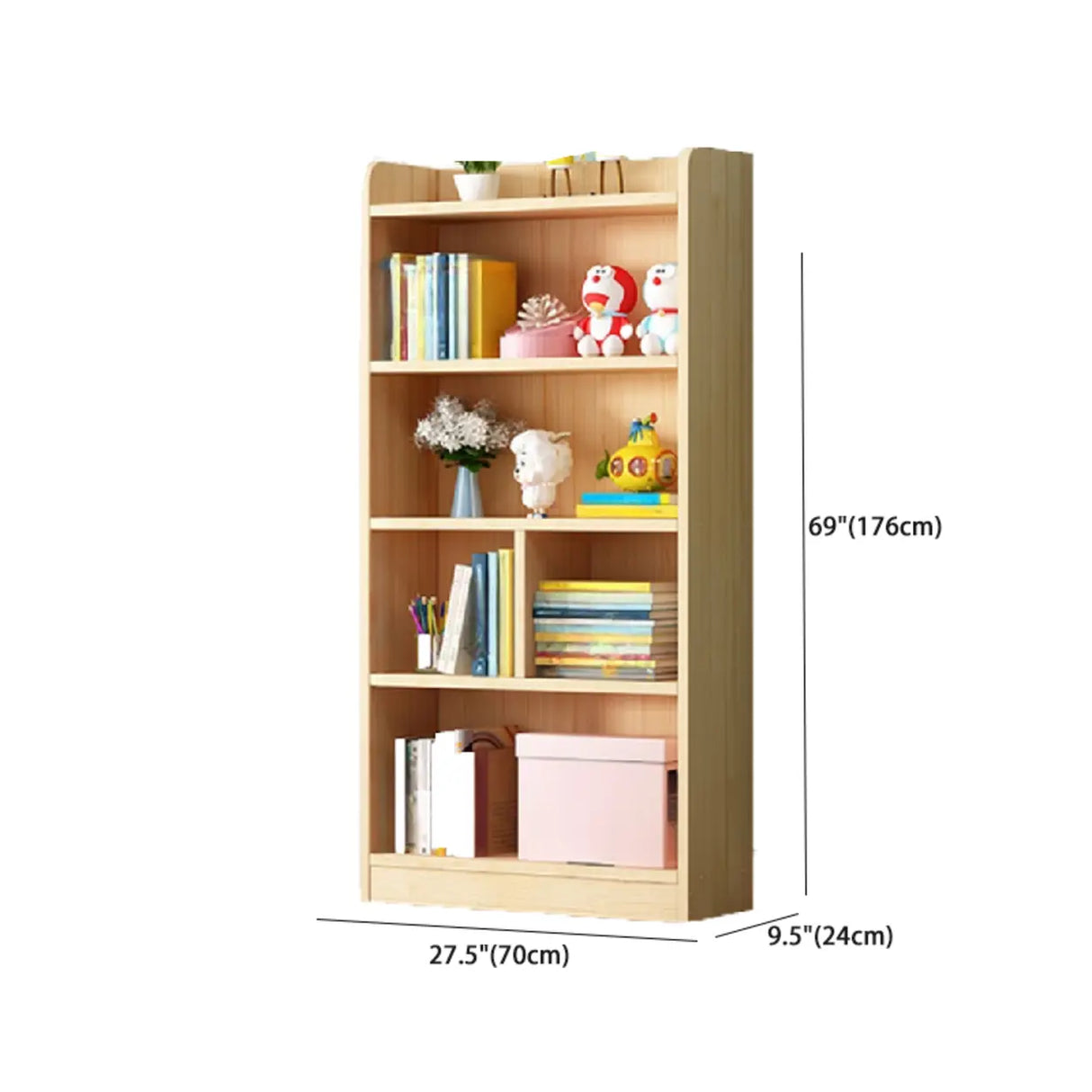 Traditional Closed Wood Vertical Oak Bookcase Image - 26