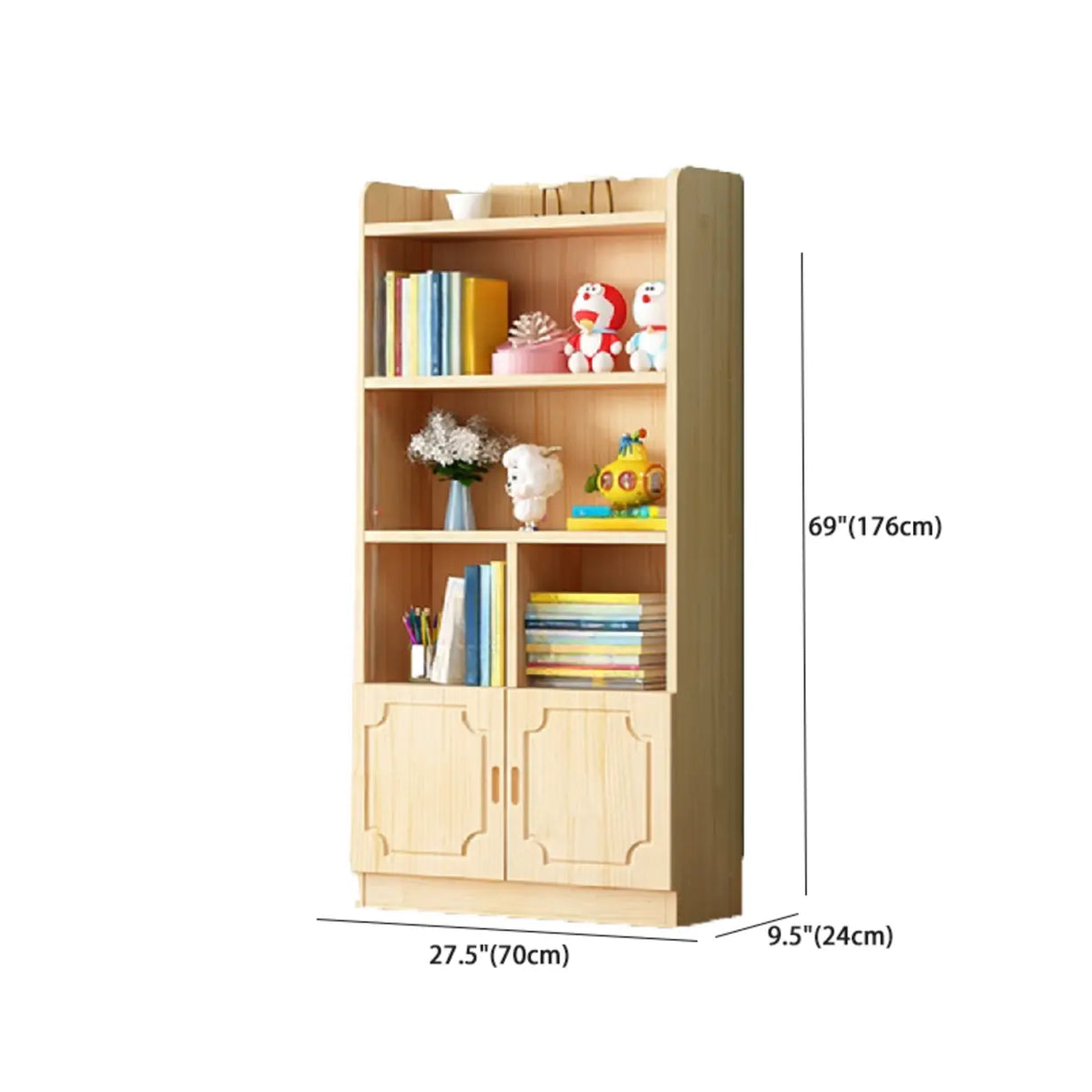 Traditional Closed Wood Vertical Oak Bookcase Image - 27