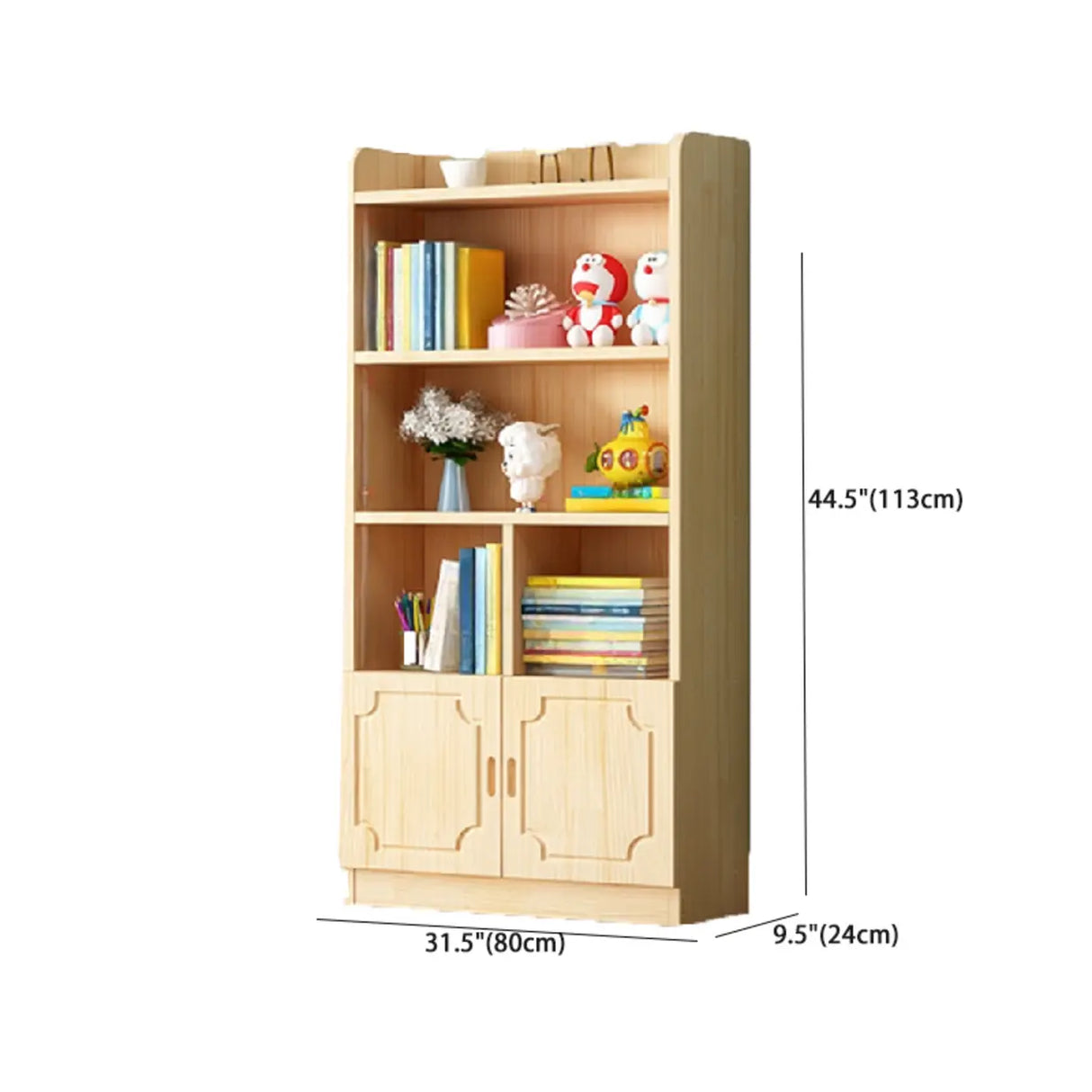 Traditional Closed Wood Vertical Oak Bookcase Image - 29