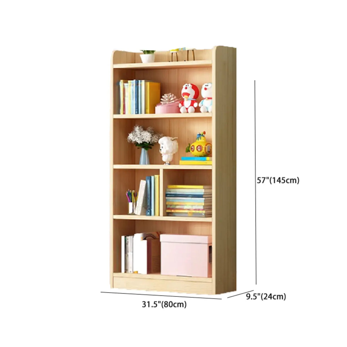 Traditional Closed Wood Vertical Oak Bookcase Image - 30