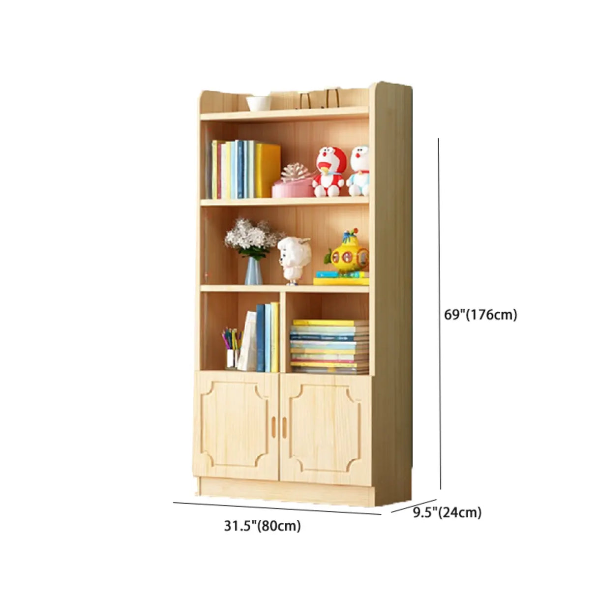 Traditional Closed Wood Vertical Oak Bookcase Image - 33