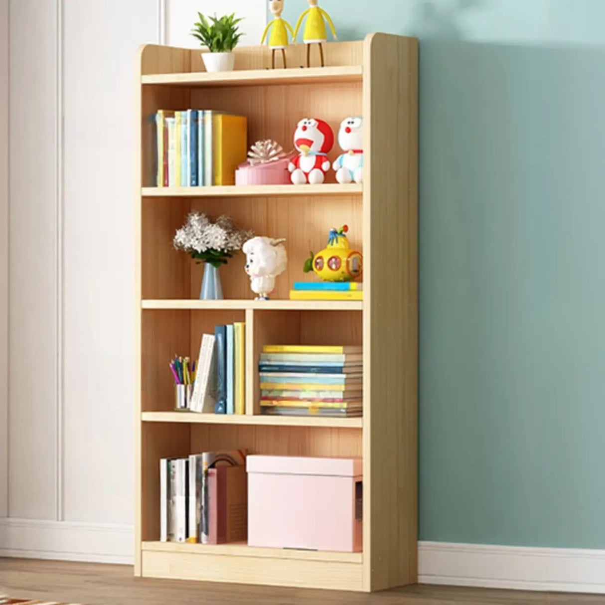 Traditional Closed Wood Vertical Oak Bookcase Image - 4