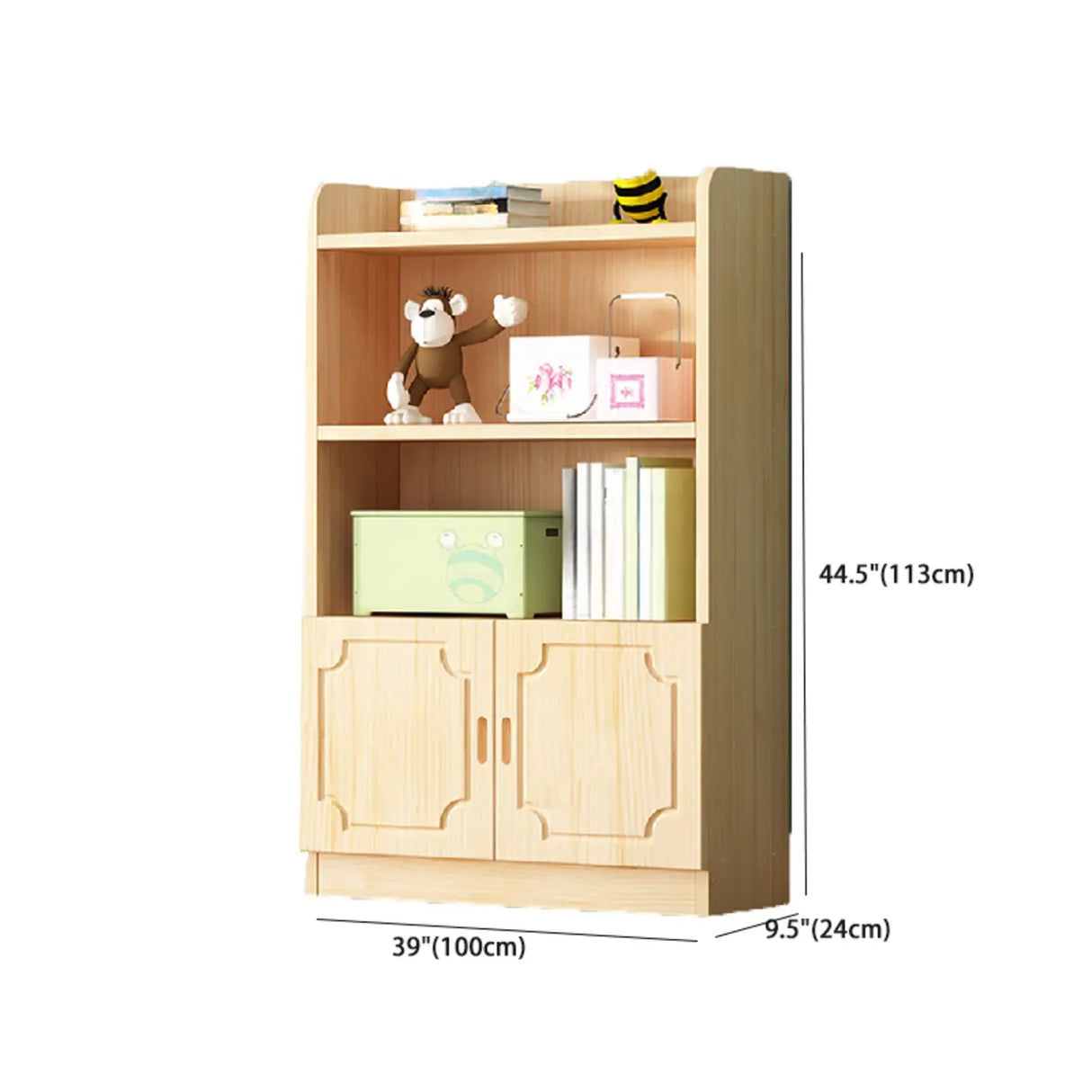 Traditional Closed Wood Vertical Oak Bookcase Image - 35