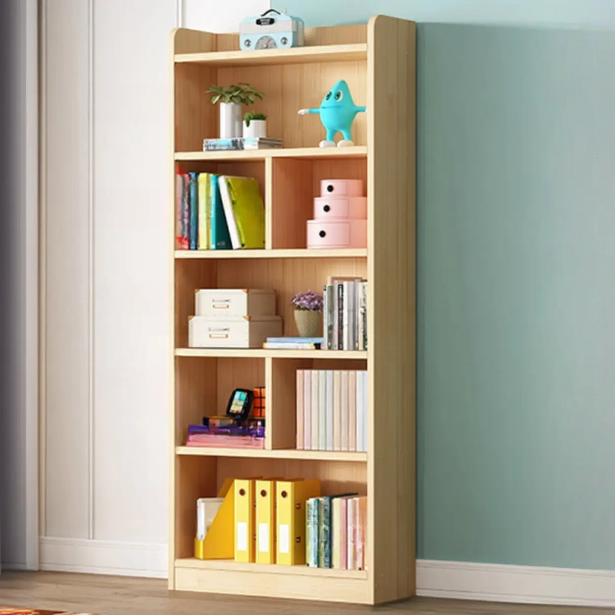 Traditional Closed Wood Vertical Oak Bookcase Image - 6