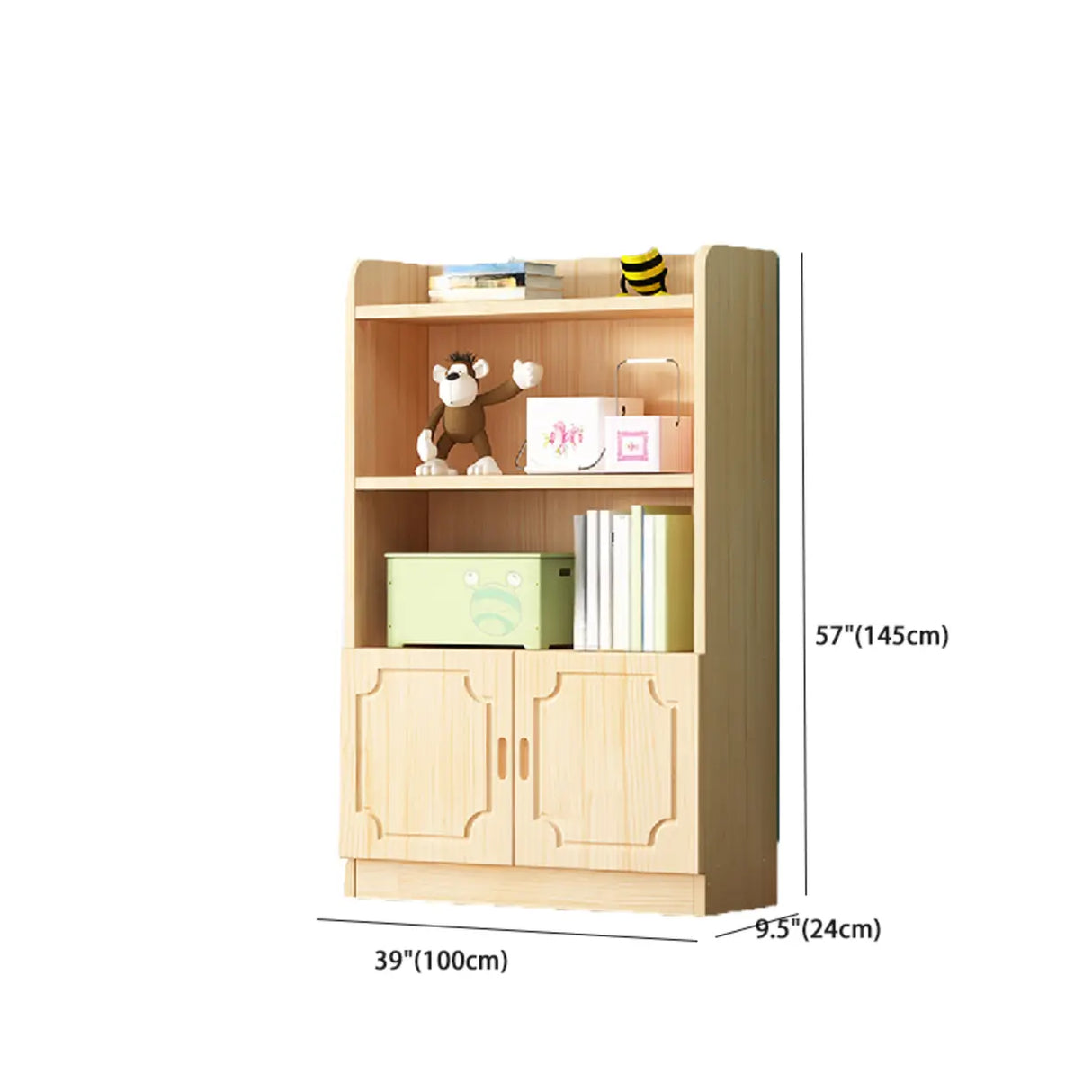 Traditional Closed Wood Vertical Oak Bookcase Image - 37