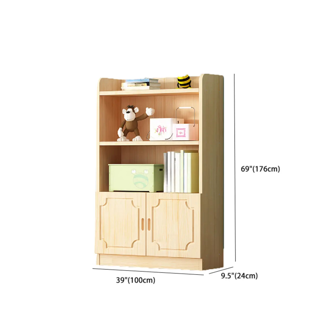 Traditional Closed Wood Vertical Oak Bookcase Image - 39