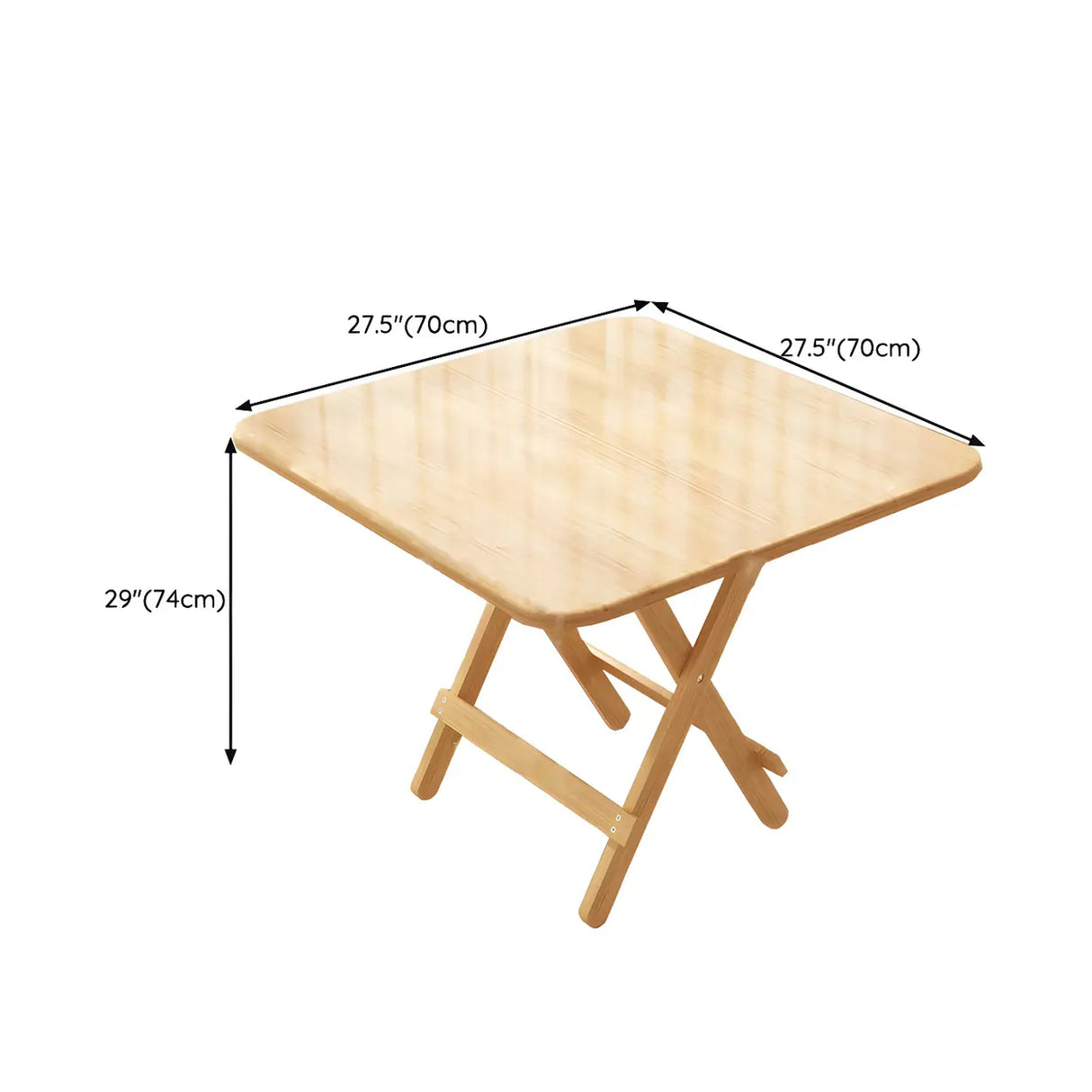 Traditional Folding Round Natural Wood Dining Table Image - 13