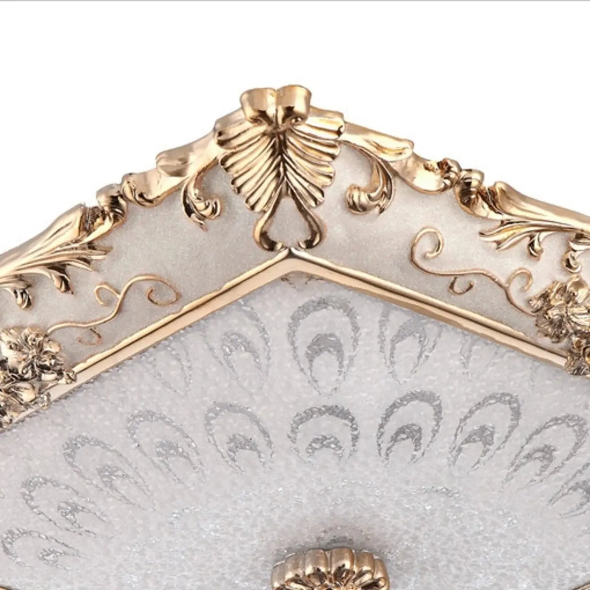 Traditional Green Square LED Flush Mount Ceiling Light Image - 3