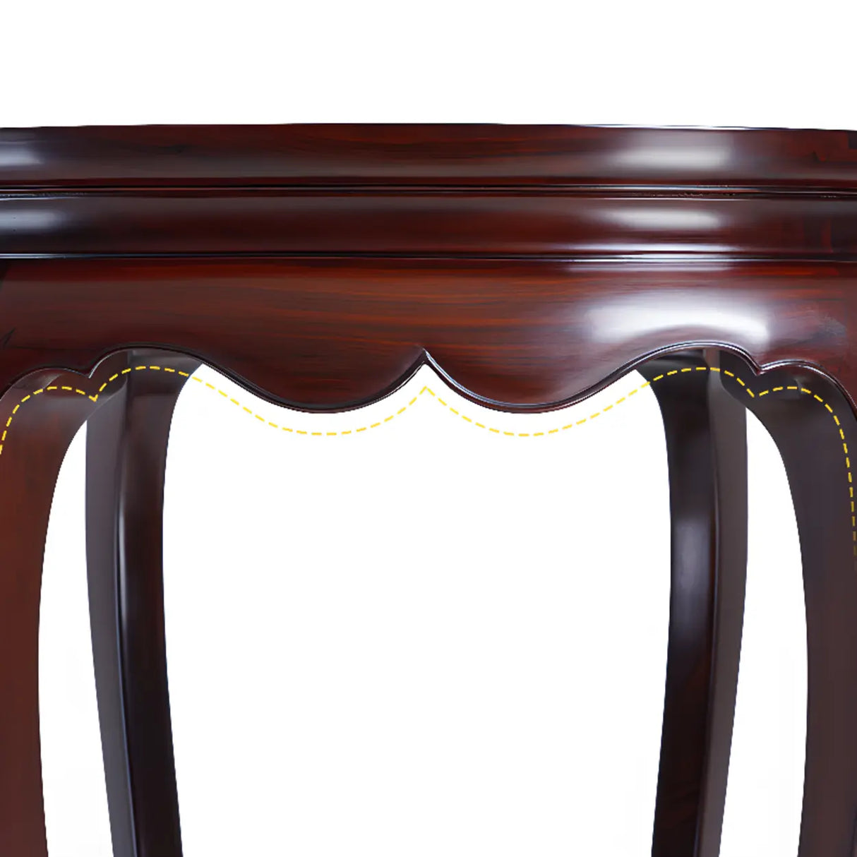 Traditional Half-circle Marble Wood Foyer Console Table Image - 9