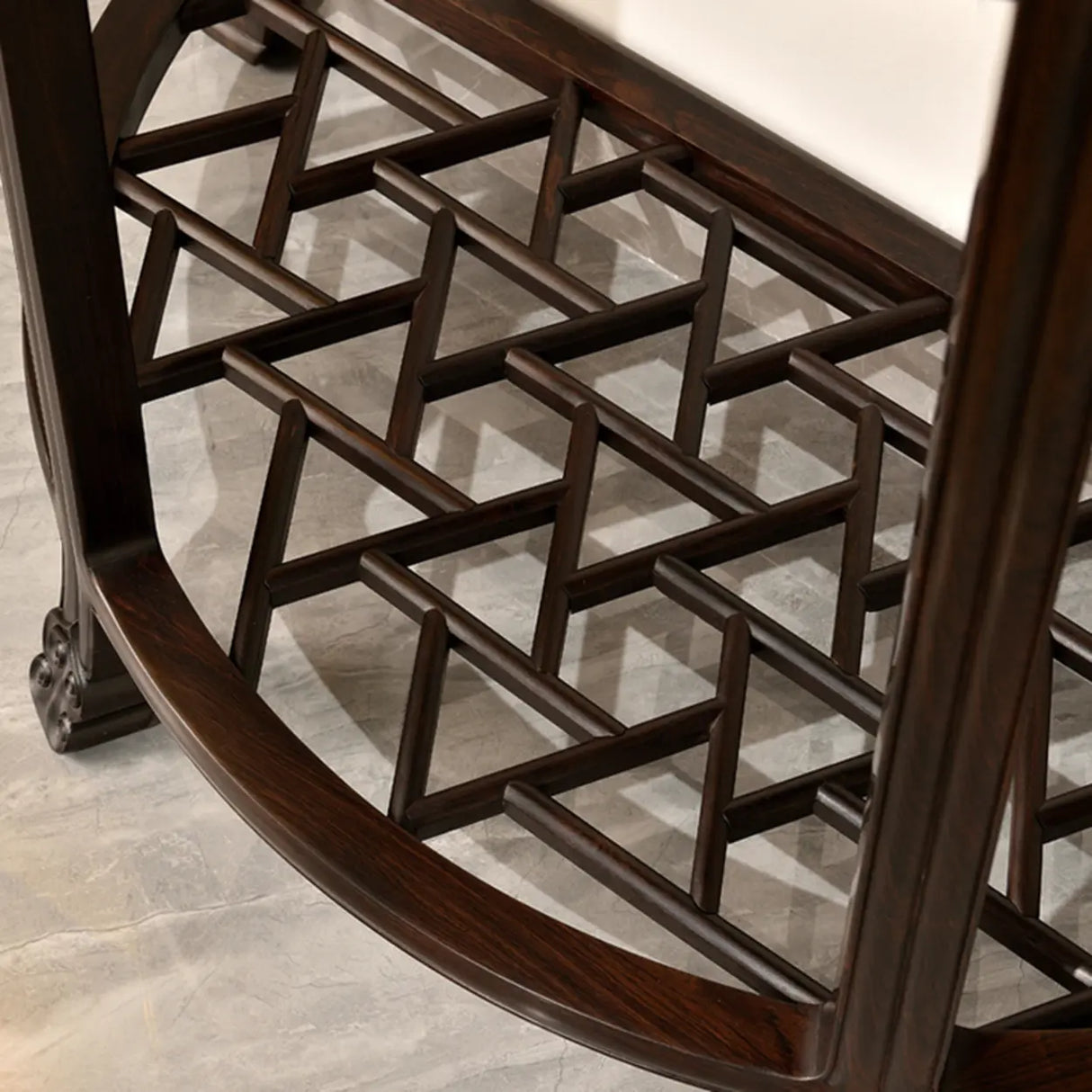 Traditional Half-Circle Wood Espresso Entryway Table Image - 4