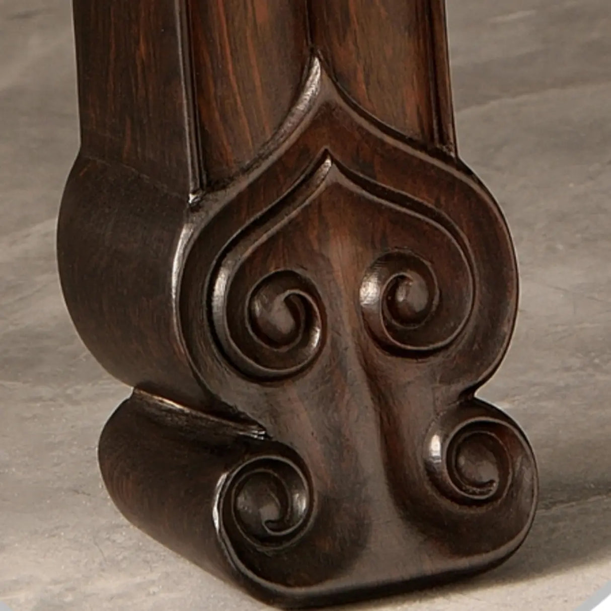 Traditional Half-Circle Wood Espresso Entryway Table Image - 8