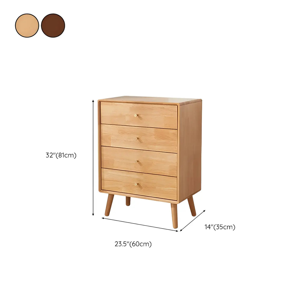 Traditional Natural Finish Wooden Drawer Dresser Image - 19