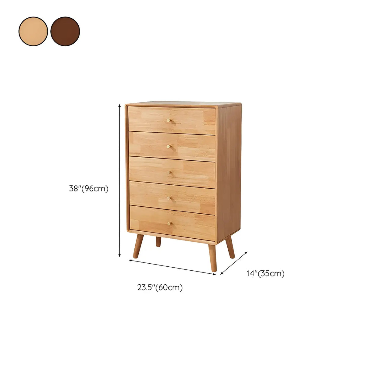 Traditional Natural Finish Wooden Drawer Dresser Image - 20