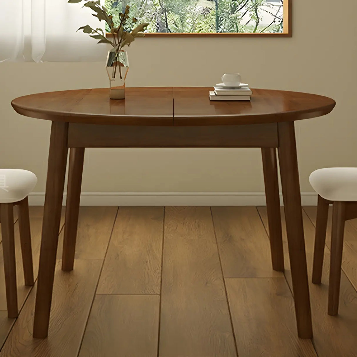 Traditional Oval Wood Dining Table for Kitchen Image - 10
