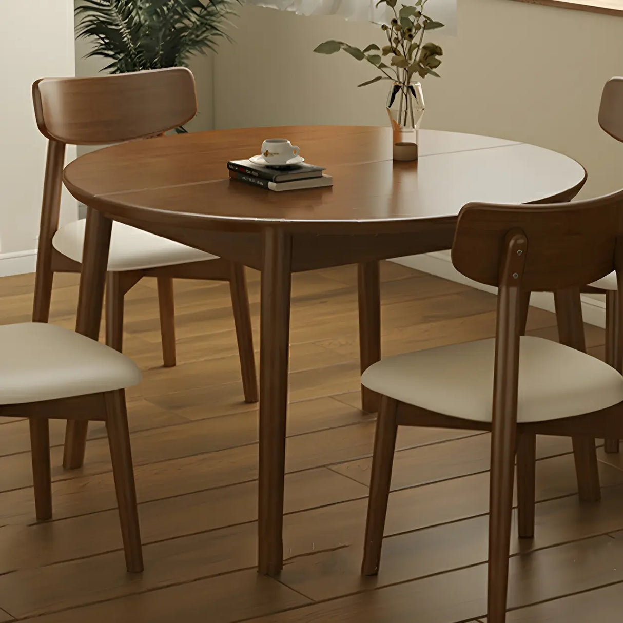 Traditional Oval Wood Dining Table for Kitchen Image - 11