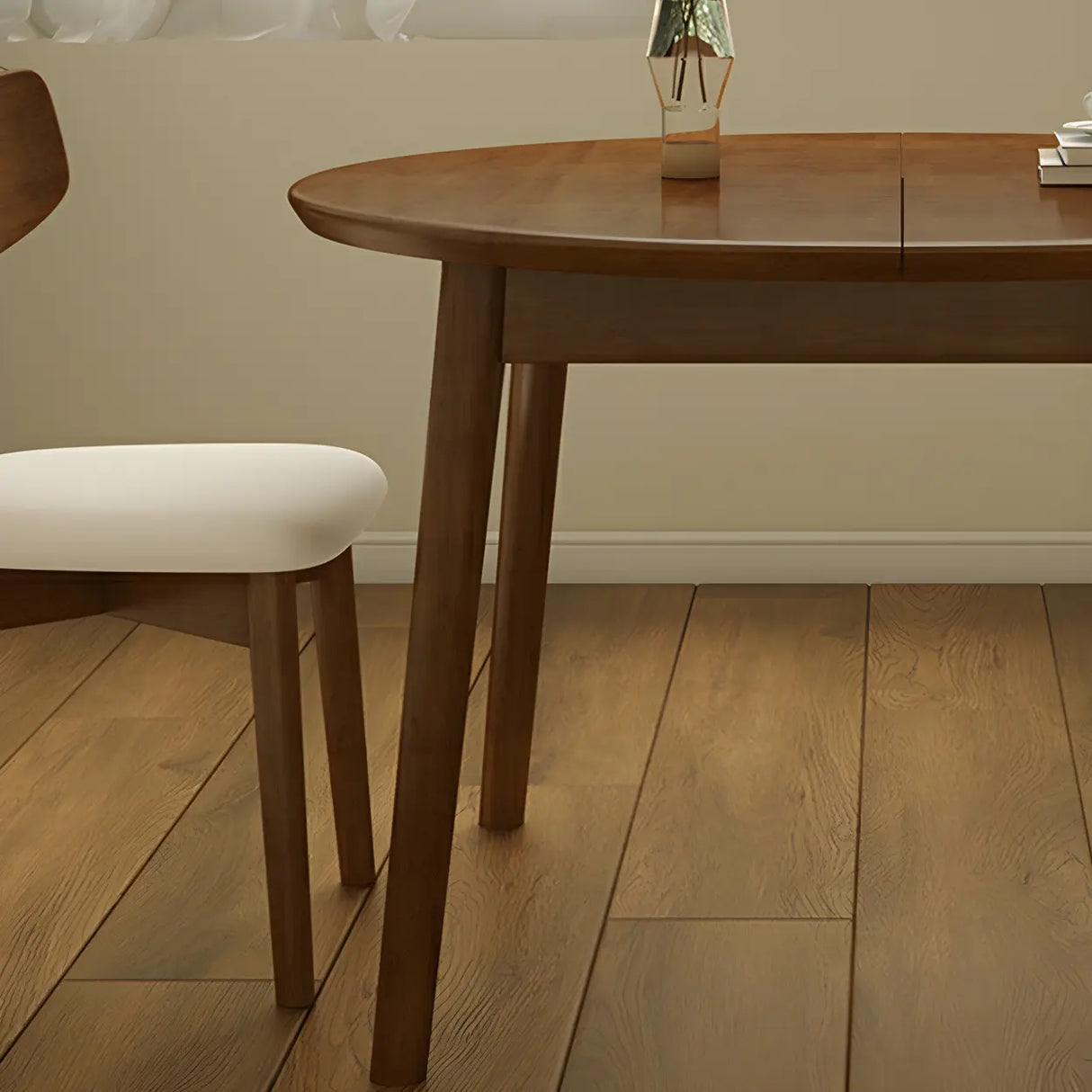 Traditional Oval Wood Dining Table for Kitchen Image - 2