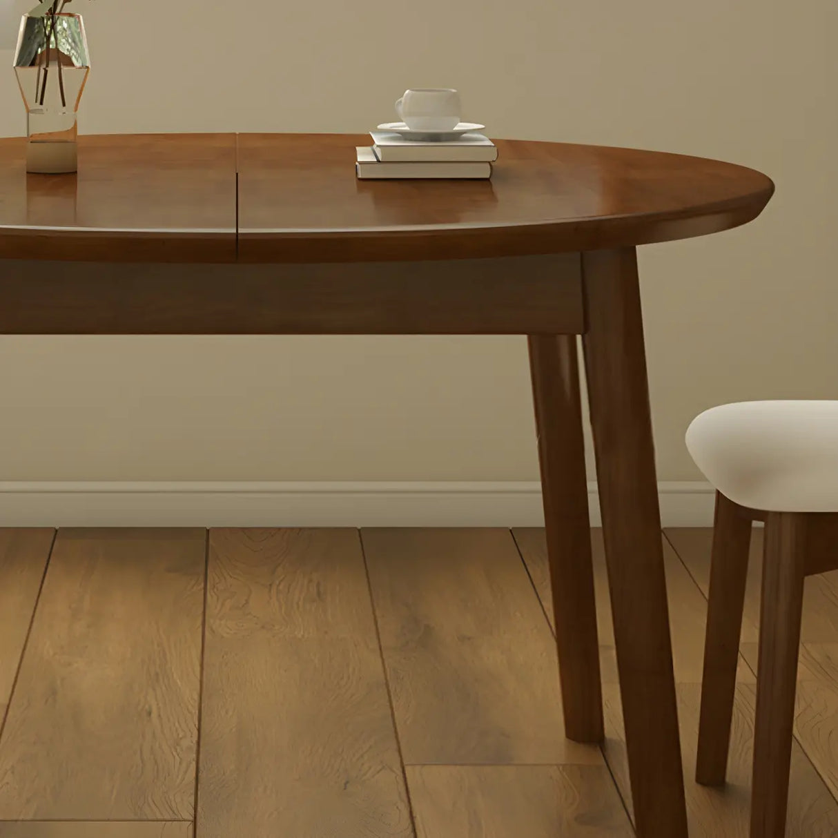 Traditional Oval Wood Dining Table for Kitchen Image - 8