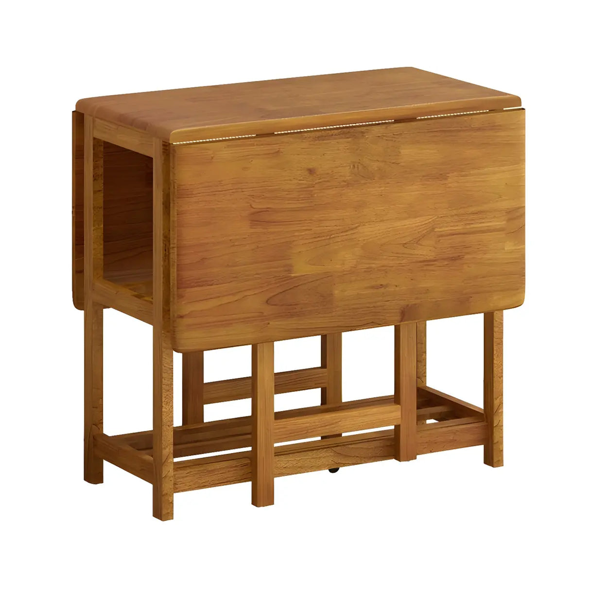 Traditional Rectangular Wood Dining Table Foldable Natural Image - 13