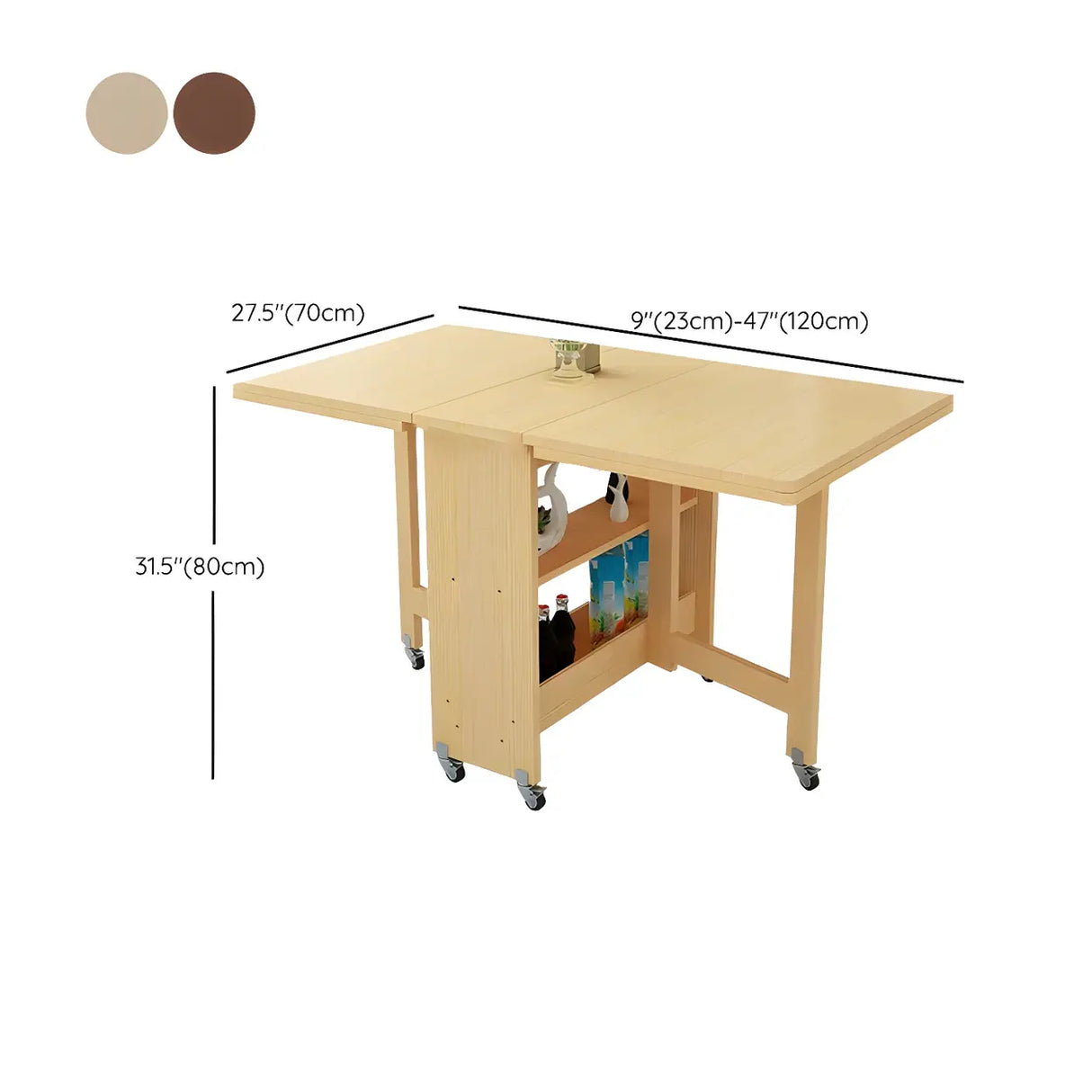 Traditional Rectangular Wood Drop Leaf Dining Table Brown Image - 15