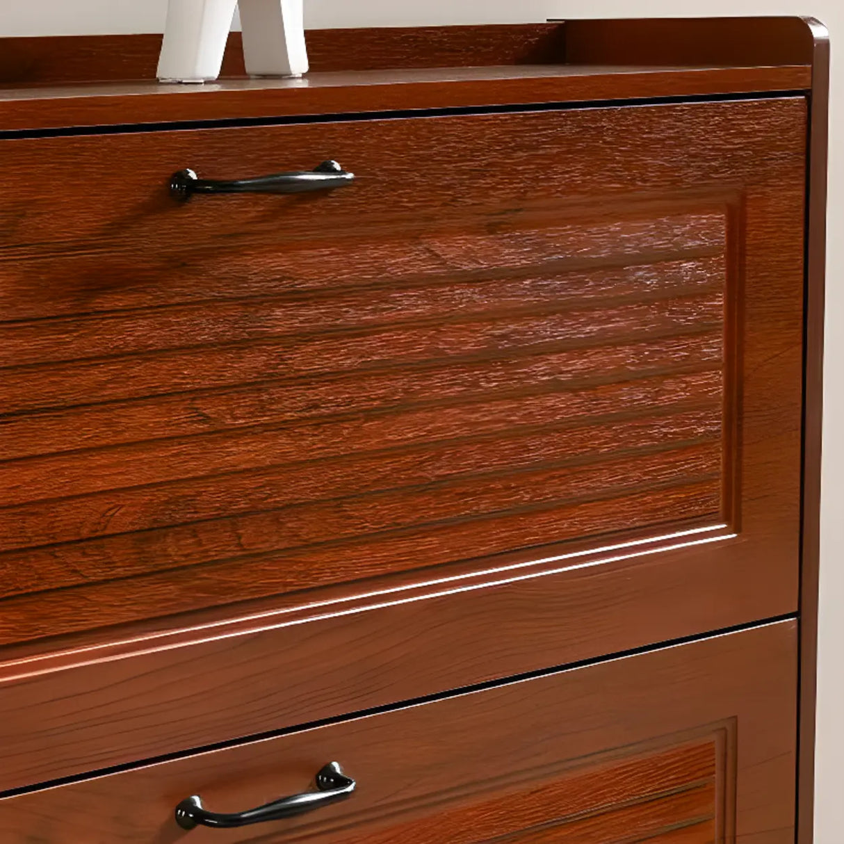 Traditional Rectangular Wood Entryway Brown Shoe Storage Image - 15