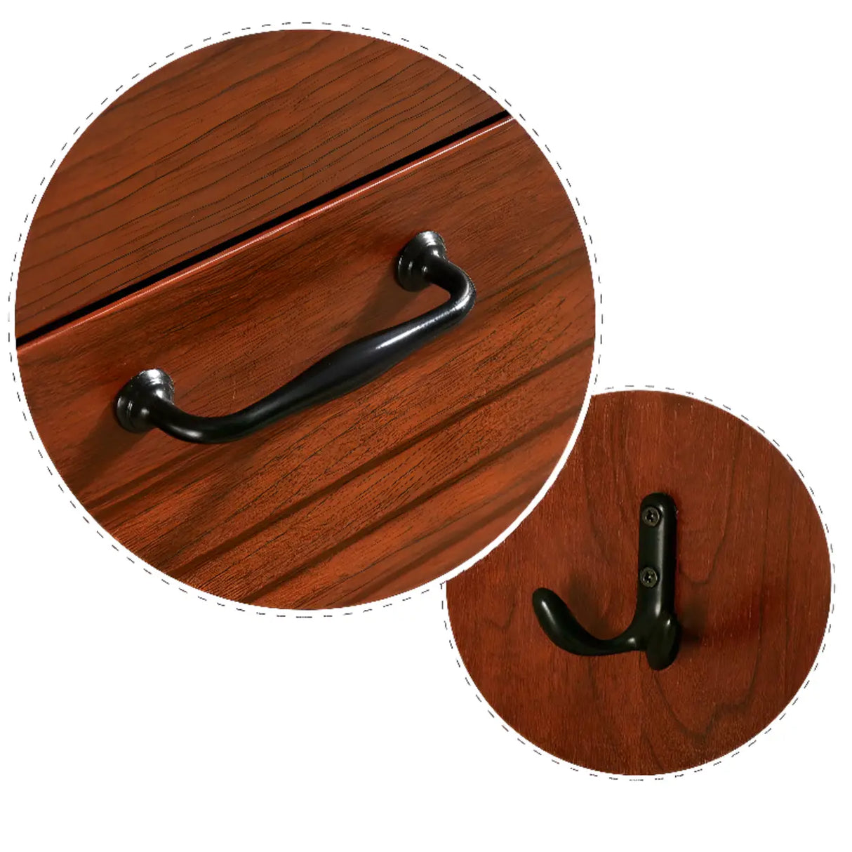 Traditional Rectangular Wood Entryway Brown Shoe Storage Image - 17