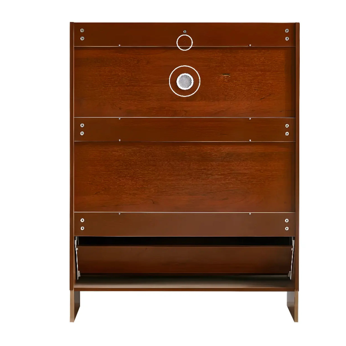 Traditional Rectangular Wood Entryway Brown Shoe Storage Image - 9