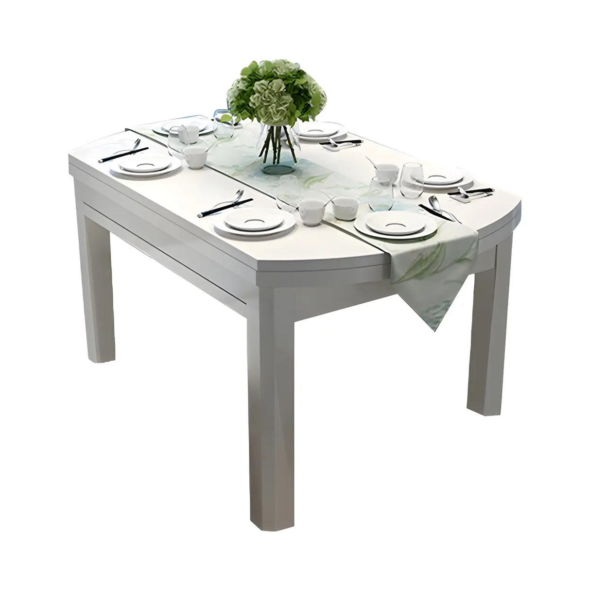 Traditional Round Rubberwood Dining Table Extendable Brown Image - 10