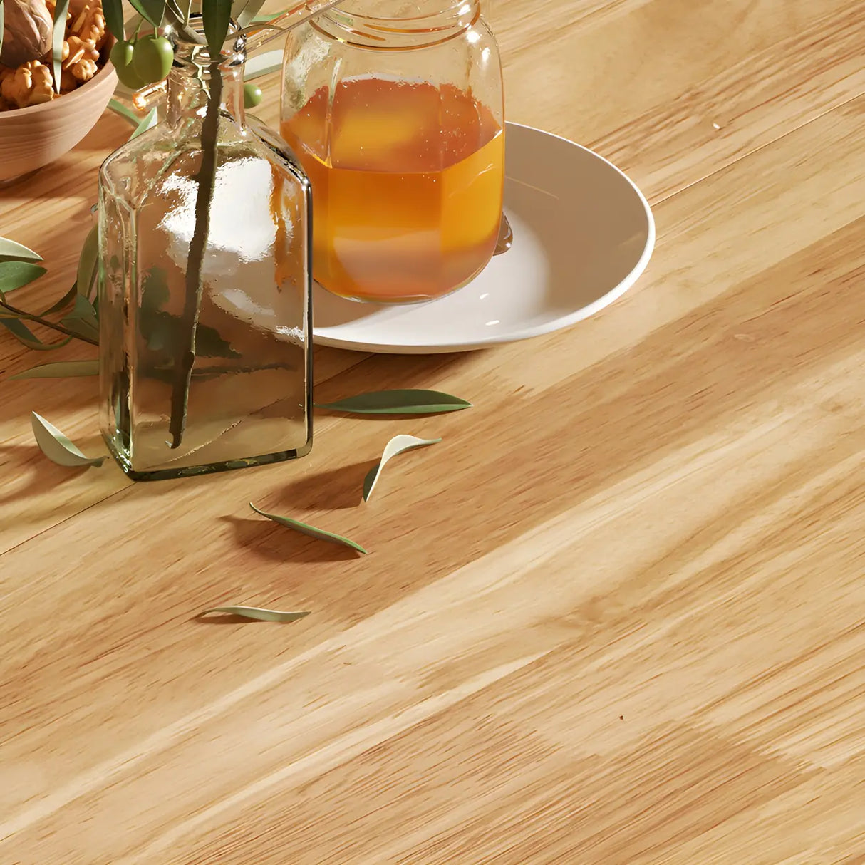 Traditional Round Wood Natural Drop Leaf Dining Table Image - 7