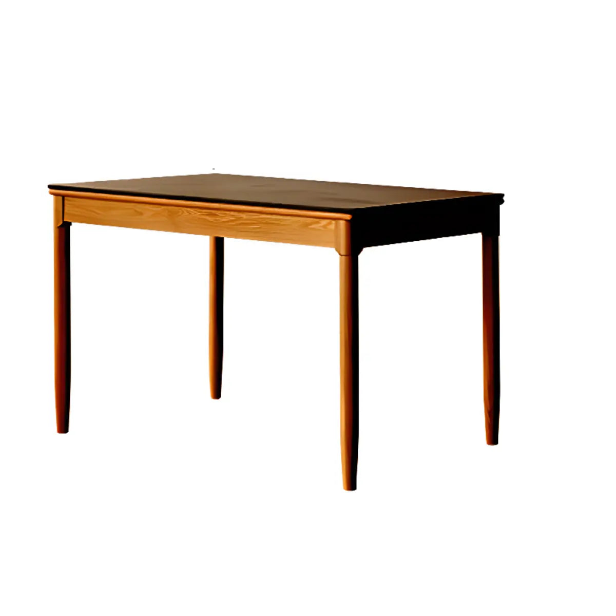 Traditional Simple Rectangle Wood Dining Table White Top Image - 2