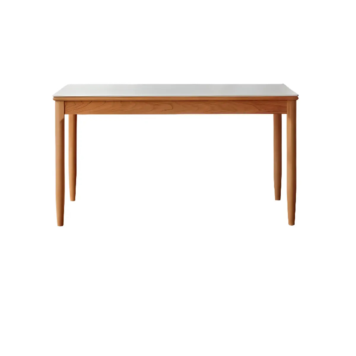 Traditional Simple Rectangle Wood Dining Table White Top Image - 6