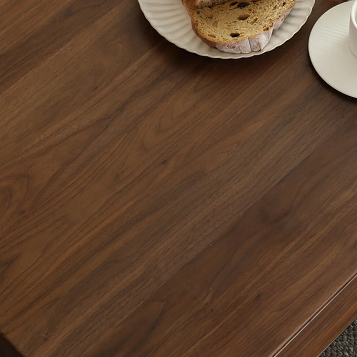 Traditional Solid Walnut Wood Rectangular Coffee Table Image - 6