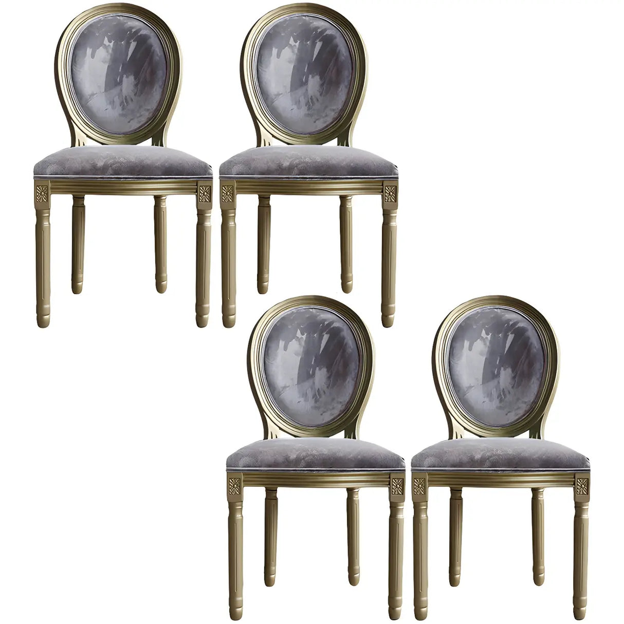 Traditional Velvet King Louis Back Dining Side Chair Image - 10