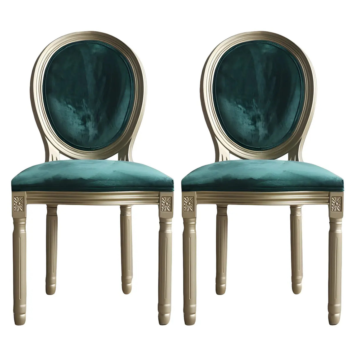 Traditional Velvet King Louis Back Dining Side Chair Image - 14