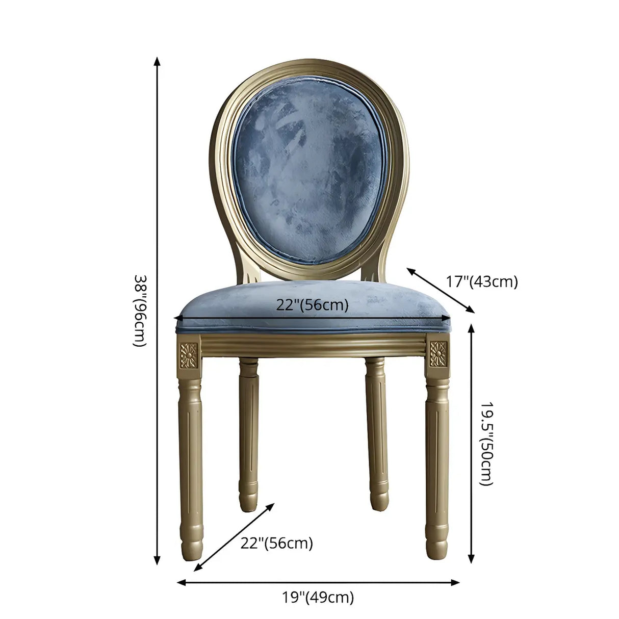 Traditional Velvet King Louis Back Dining Side Chair Image - 19