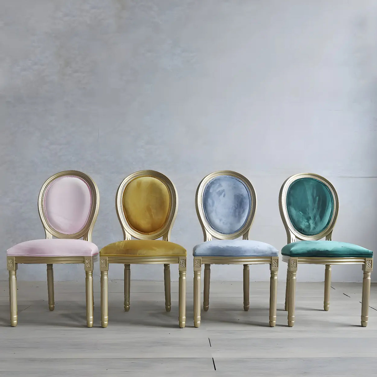 Traditional Velvet King Louis Back Dining Side Chair Image - 1