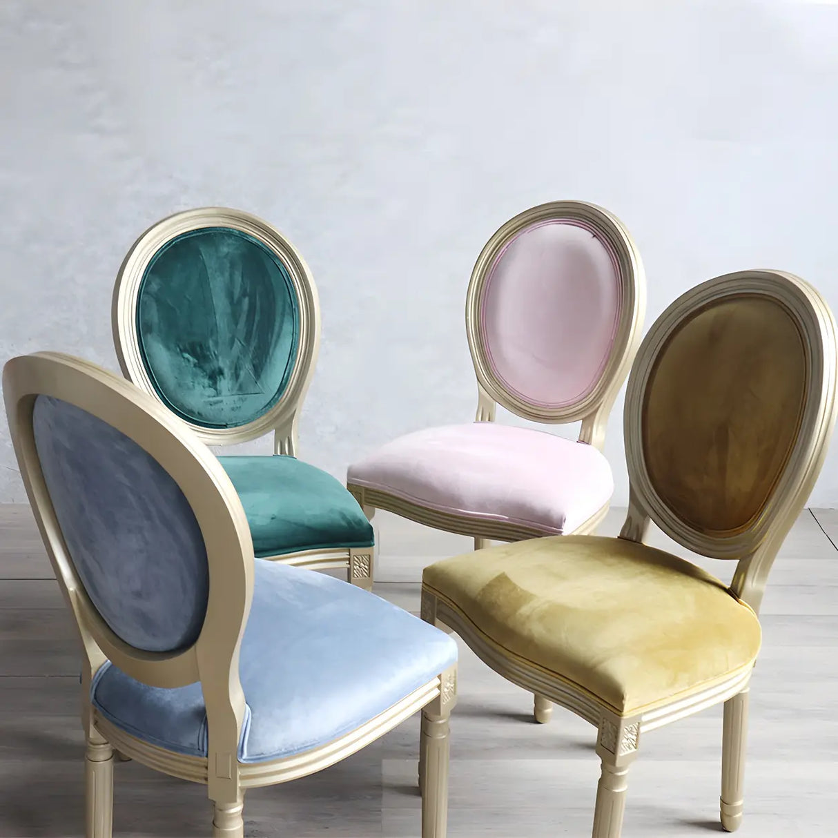 Traditional Velvet King Louis Back Dining Side Chair Image - 26